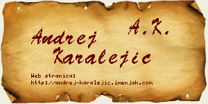 Andrej Karalejić vizit kartica